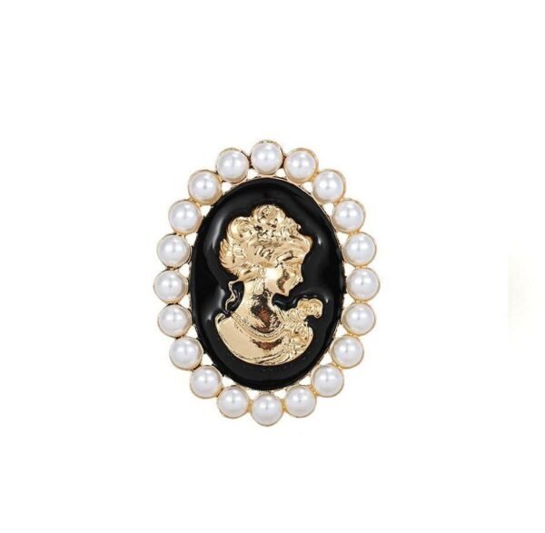 Broche Camée Miroir d'Argent