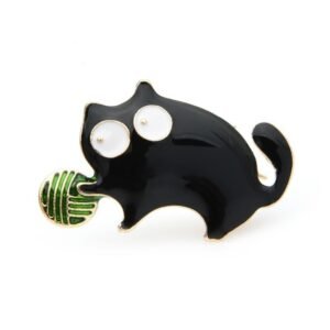 Broche Chat Chat Noir avec Pelote