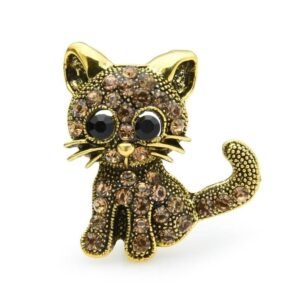 Broche Chat Doré