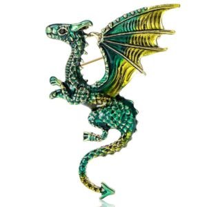 Broche Dragon Émeraude