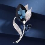 broche élégante fleur rose