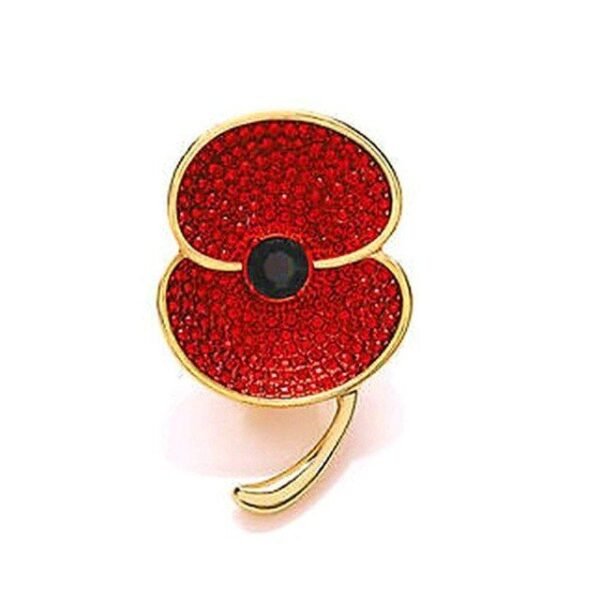 Broche Fleur Coquelicot Doré