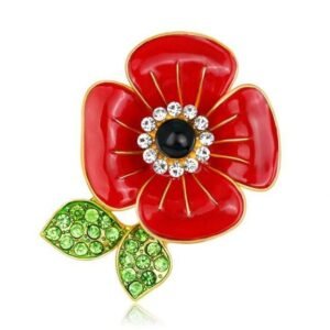 Broche Fleur Coquelicot Rouge Passion