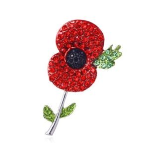 Broche Fleur Coquelicot Rouge Tendance