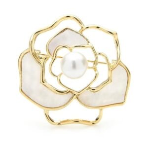 Broche Fleur Rose Blanche