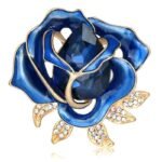 Broche Fleur Rose Marine