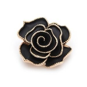 Broche Fleur Rose Noire