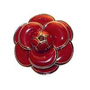 Broche Fleur Rose Rouge