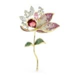 Broche Fleur Rose Déstructurée