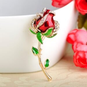 broche floral rose vintage