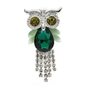 Broche Hibou Émeraude