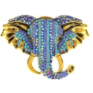 Broche Originale Éléphant Scintillant