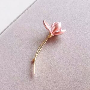 broche originale fleur rose péché