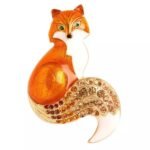 Broche Renard Pelage Orange