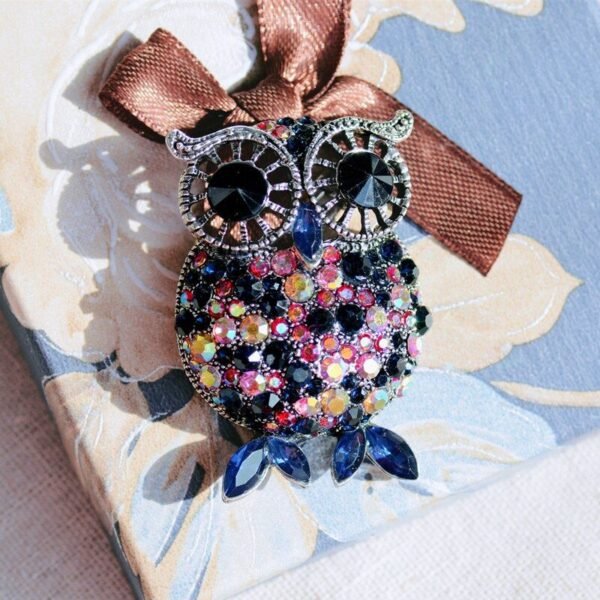 broche tendance hibou couleur