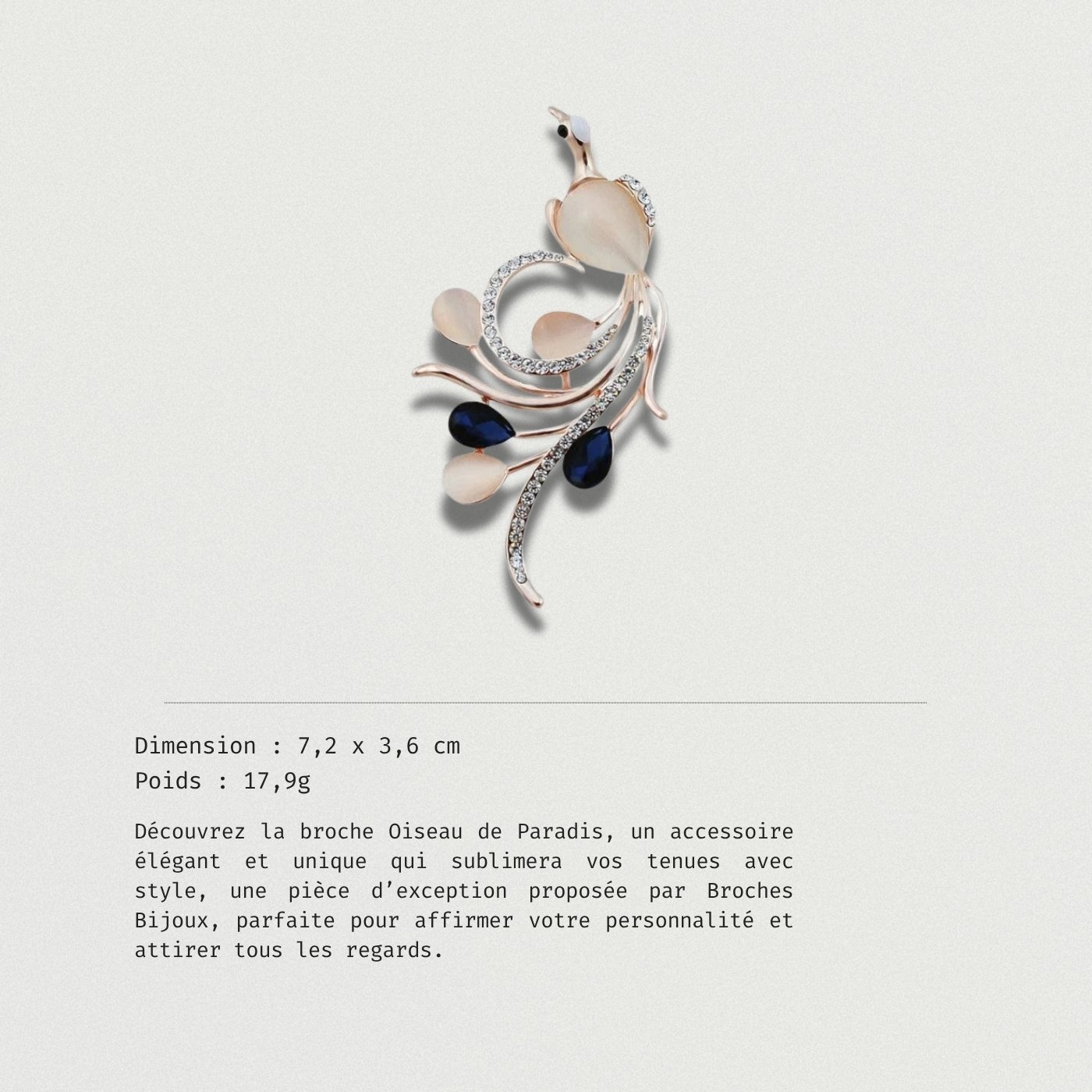 Broche décorative luxueuse avec strass et perles