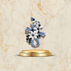 Accessoire chic broche mariage cristal bleu