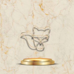Accessoire de mode vintage représentant un renard doré
