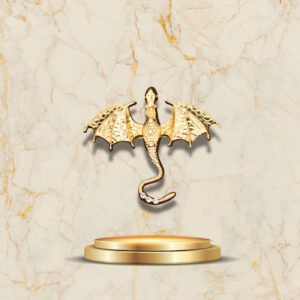 Bijou broche dragon doré incrusté de strass brillants, accessoire fantasy