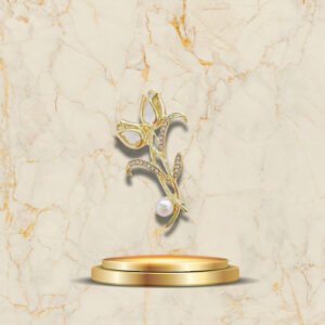 Broche strass rose design floral, accessoire chic et féminin