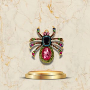 Accessoire de mode broche araignée art nouveau, design raffiné et coloré