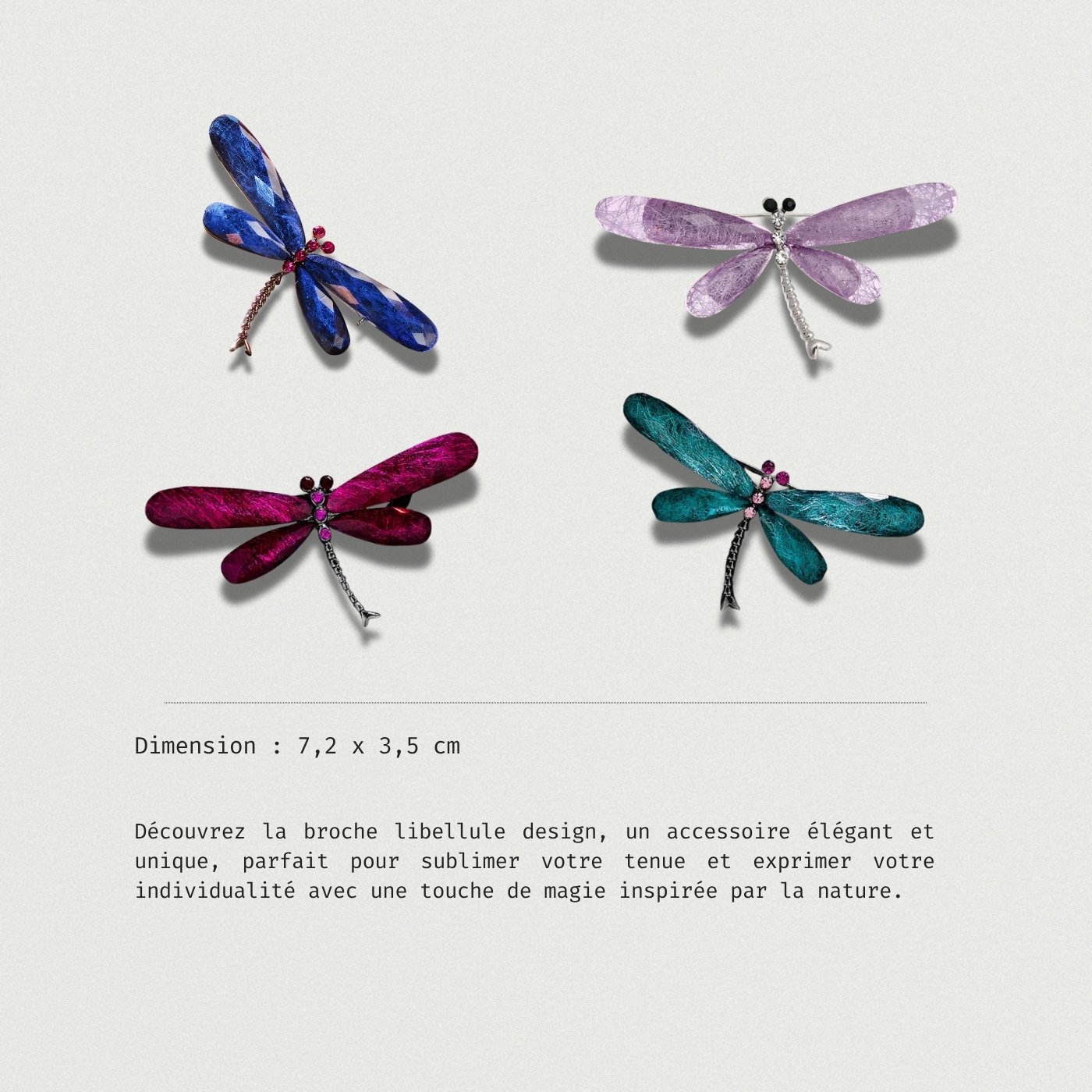 Bijou broche libellule design chic et élégant