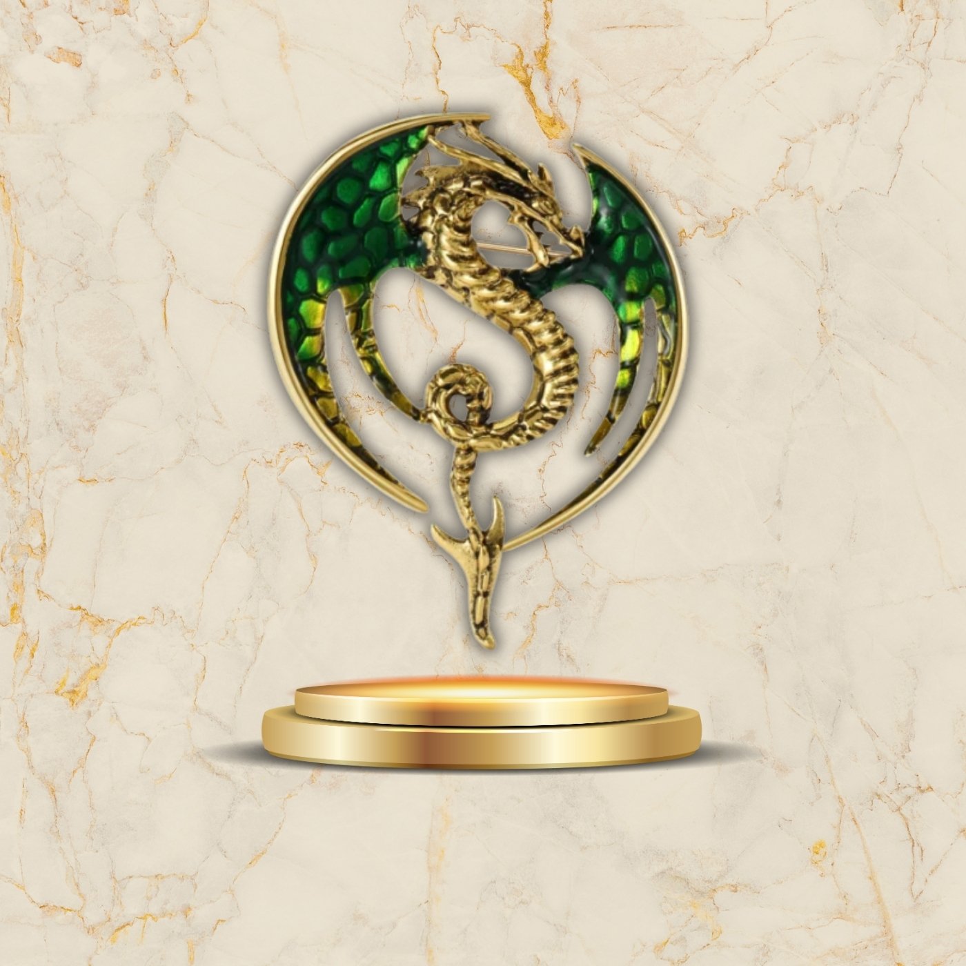 Broche dragon ancien style médiéval fantasy