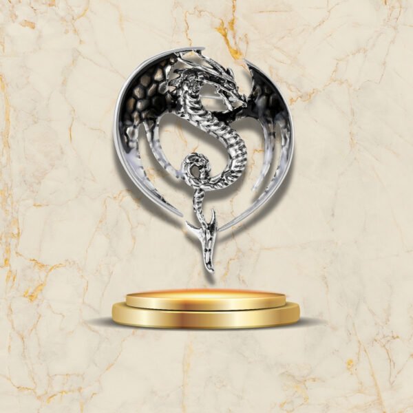 Broche dragon cercle écailles colorées mystique