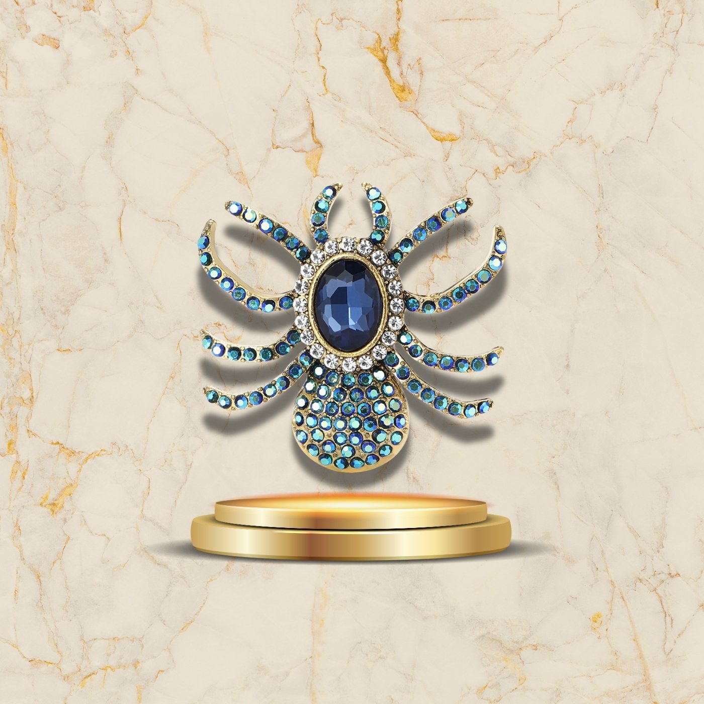 Broche araignée art déco cristal étincelant
