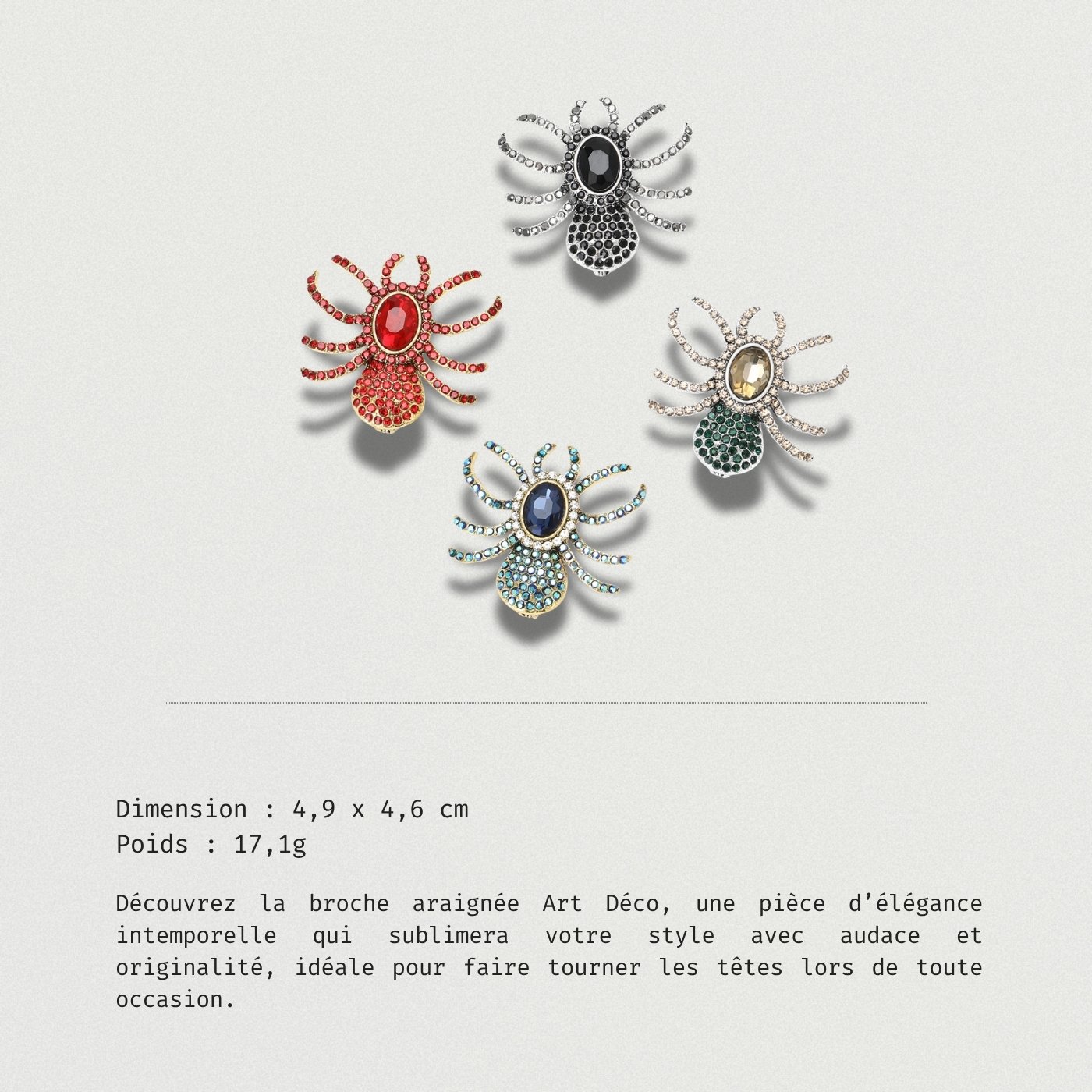 Accessoire mode araignée brillante style rétro