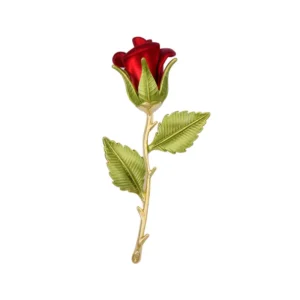 broche fleur rose