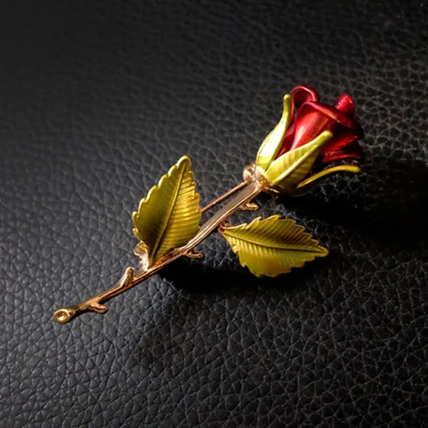 broche élégante fleur rose