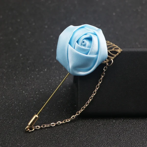 broche vintage fleur rose en tissu