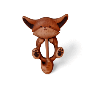 Broche Renard Bois​