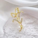 broche strass rose