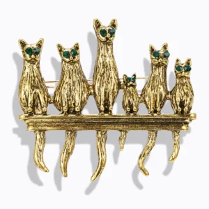 broche chat ancienne