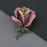 bijoux fantaisie broche rose