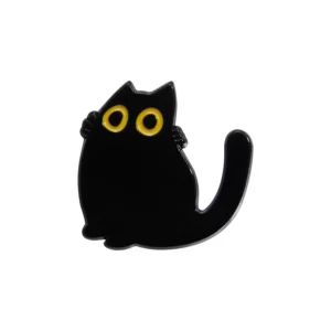 broche chat noir élégante