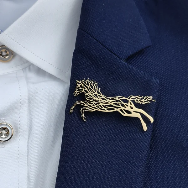 broche artisanale cheval arbre de vie