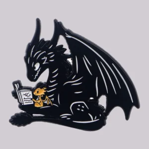 broche en forme de dragon noir