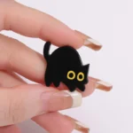 broche fantaisie chat noir