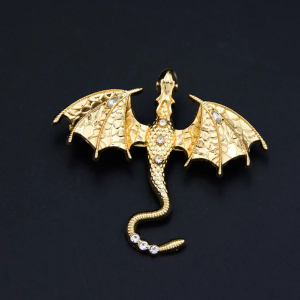 broche dragon doré