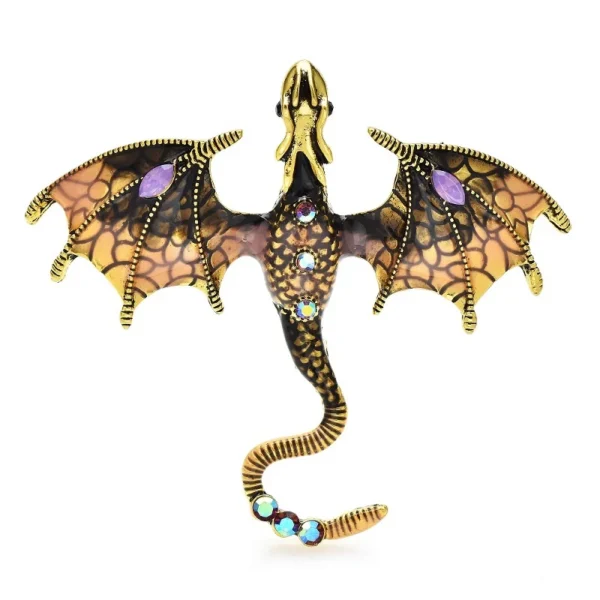 broche dragon stylisée femme