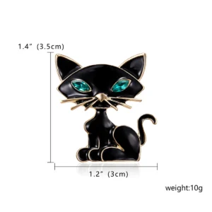 broche chat en métal