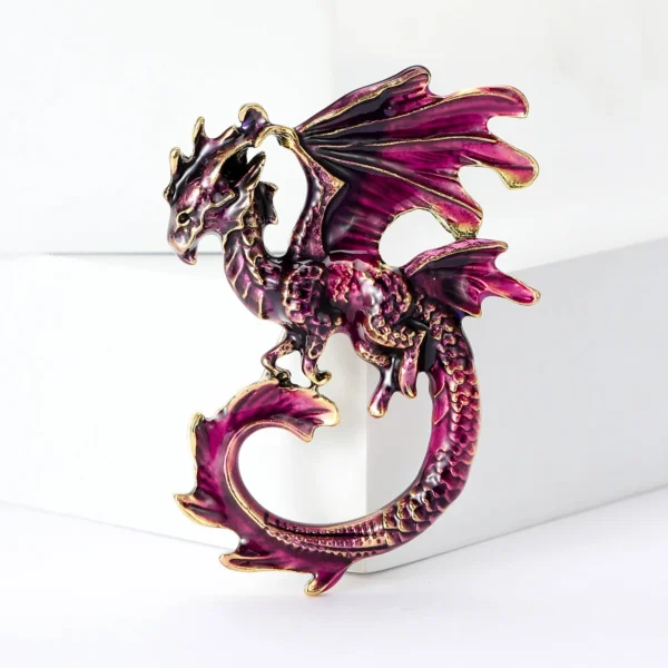 broche métallique dragon