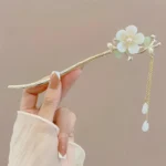 broche cheveux en bois japonais