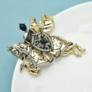broche cheval avec cavalier