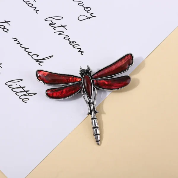 broche libellule en acier