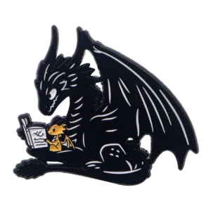 broche dragon noir