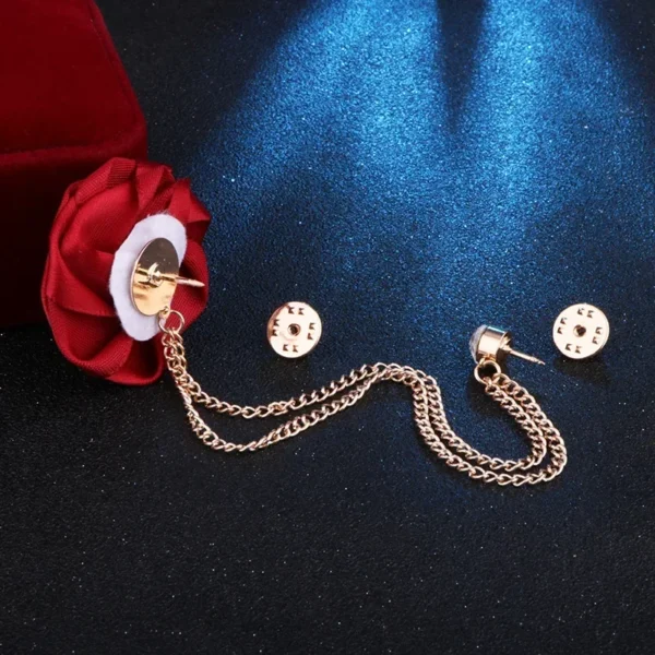 broche design strass rose